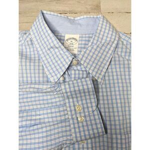 Brooks Brothers Shirt Mens XL Blue White 1818 Regent Check Button Down Shirt L/S